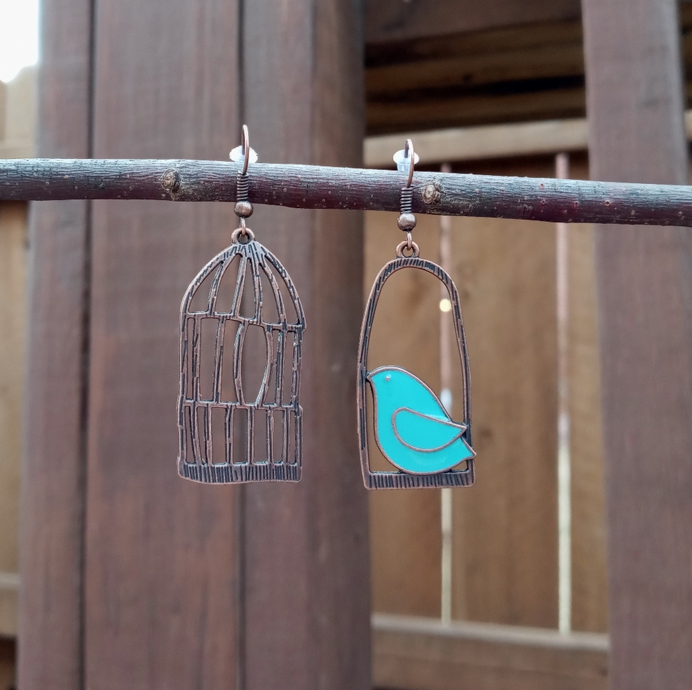 Mismatch Bird Cage Earrings
